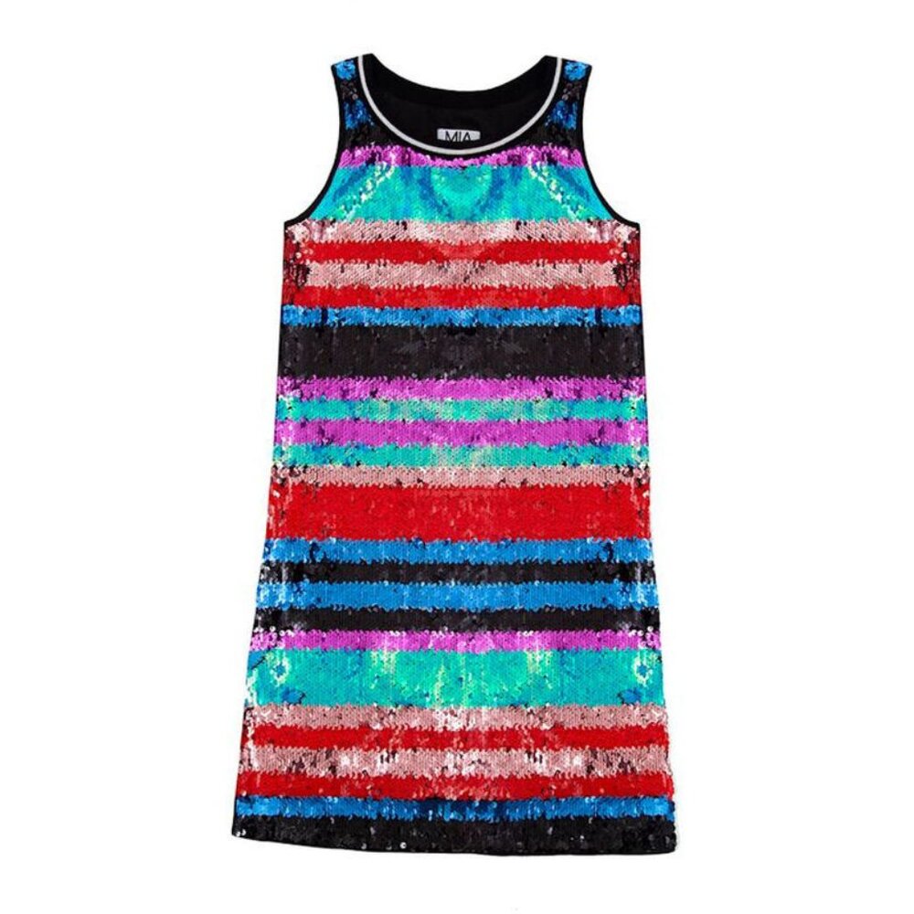 Mia New York Colorful Sequins Tween Girls Disco Diva Dress sz 12 Last 1 NEW NWT
